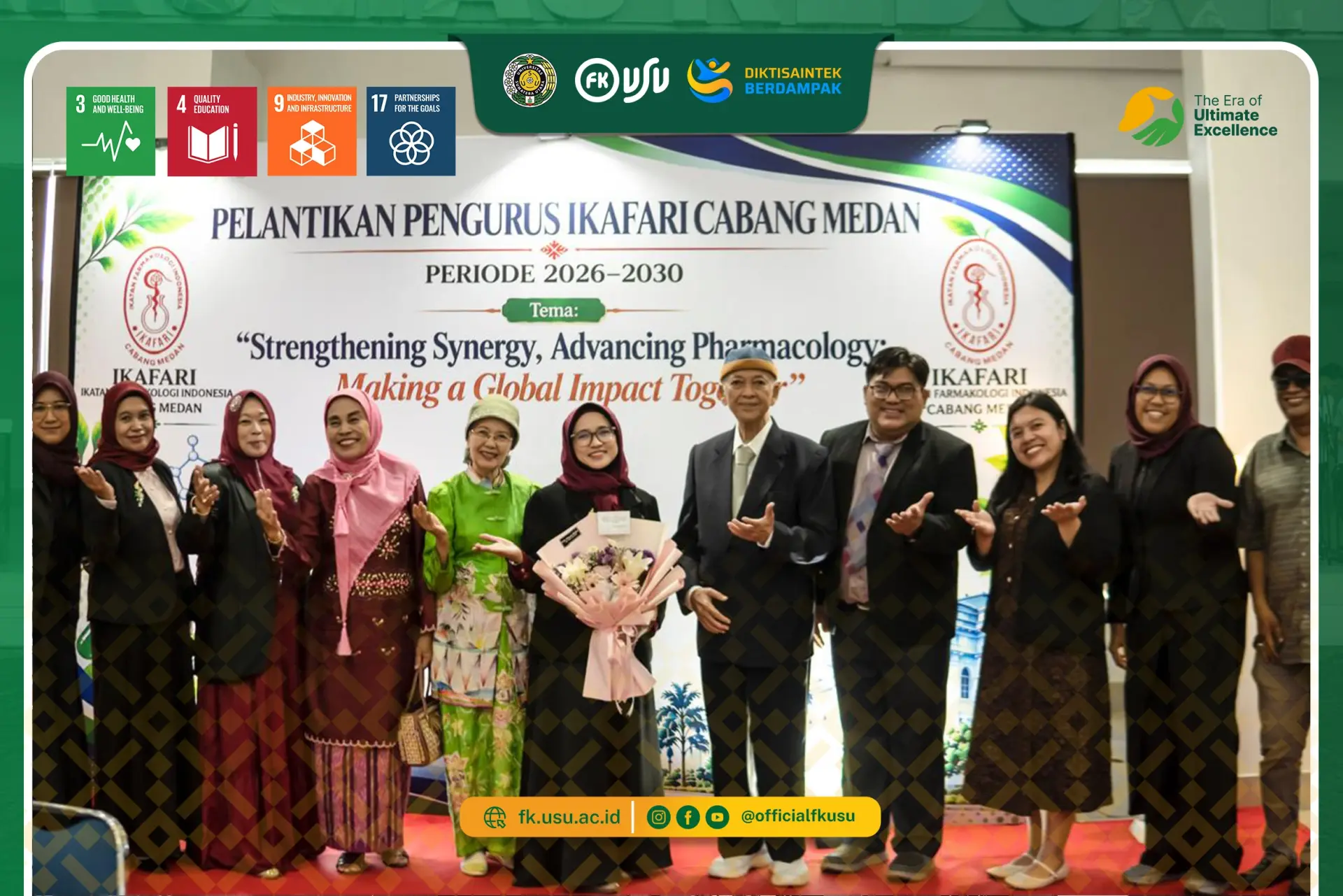 Guru Besar FK USU Dilantik sebagai Ketua IKAFARI Cabang Medan Periode 2026–2030